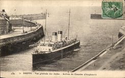 Opinion de CPA Dieppe de la llegada de los embarcaderos del barco de Angleterr del correo