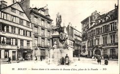 High CPA Rouen Statue with the memory of Jeanne Arc places of the Virgin