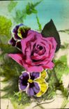 CPA Bonne fete Rose Fleur 