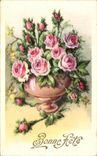 CPA Bonne fete Fleurs roses
