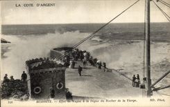 CPA Biarritz Effet de Vague a La Digue du Rocher de la Vierge