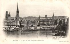 CPA Rouen the Quay of Paris seen from of Saint Sever