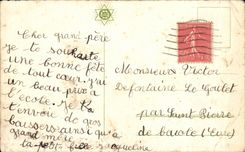 CPA Fantaisie Fleurs Rose Bonne Fete