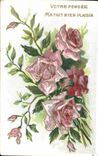 CPA Fantaisie Rose Votre Pensee Ma Fait Bien Plaisir