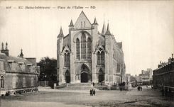 CPA Eu (Seine Inferieure) Place de I Eglise