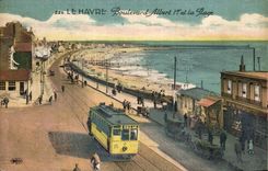 CPA para cortarlo bulevar Albert 1r y la tranvia de la playa