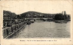 CPA Rouen Seen of the Dimension Sainte Catherine and Quay of Paris