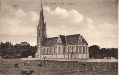 CPA Saint Aubin Church Cows