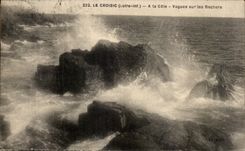 CPA Croisic (el Loire inf) con la dimension agita en las rocas