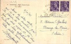 CPA Nantes Church Sainte Cross the belfry