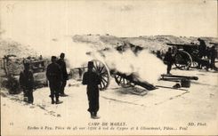 CPA Camp de Mailly Ecoles a Feu Piece de sur Affut d col de Cygne et a Glissement Piece Feu Militaria 