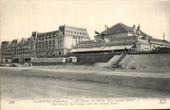 CPA Cabourg La Plage le Casino et le grand Hotel The Beach the casino and Grand Hotel