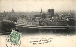 CPA Panorama of Paris the ISCENotre Dame