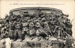CPA Troyes High relief of the Monument of the Children of I Aude (by Briden Trojan Sculptor) Militaria