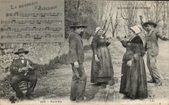 CPA Bourreio D Auvergne Folklore Costume Coiffe