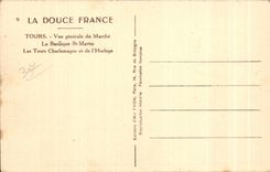 CPA Soft France Tours View of the Market the basilica St Martin