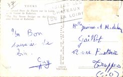 CPA Tours the Large Bridge of Pierre on the Loire and Statue of Rabelais The Big Stine Bridge onthe the Loire and Statue off R