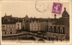 CPA Gontier Castle the Bridge and Hospital Saint Julien
