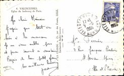 CPA Valenciennes Eglise du Faubourg de Paris