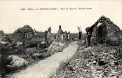 CPA Ruins of Montdidier Street of Boundary-line Boundary-line Street Militaria