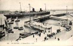 CPA Le Havre L Avant Port Bateau Paquebot