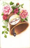 CPA Fantaisie Fleur Cloche Bell