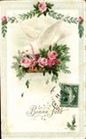 CPA Fantaisie Fleur Bonne Fete Colombe 