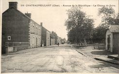 CPA Chateaumeillant Avenue de la Republique Le Champ de Foire