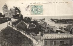 CPA Treport the Public garden and the Street Alexandre Papin