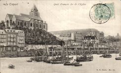 CPA Treport Quay Francois Ier I Church Boats
