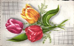 CPA Fantaisie Fleurs Finceref Felicitations