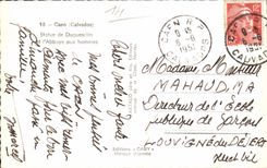 CPA Caen Statue of Duguesclin and Abbey with the men