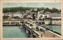 CPA Trouvillle la Reine des Plages Le Pont sur la Touques The Queen of Beaches The Bridge on the Touques