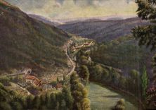 CPA Birkenauer Cal (Odenwald) im Hintergrund Tuchs sche Muhle EIB Weinheim Bergstrabe