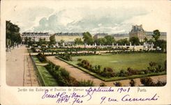 CPA Garden of tileries and House of Marsan Paris