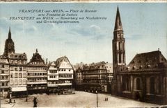 CPA Francfort en el lugar del mein de Roemer con la fuente del mein Romerberg del amndt de Francfort de la justicia