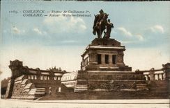 CPA Coblence Statue de Guilaume Coblenz Kaiser Withelm Denkmal