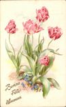 CPA Fantaisie Fleurs Bonne Fete Maman