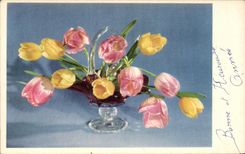 CPA Fantaisie Fleurs Bonne et Heureuse Annee