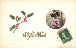 CPA Joyeux Noel Femme Christmas