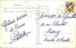 CPA Rouen Places Statue Market of Jeanne Arc Market Place