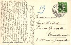 CPA Geneva Island Rousseau and Quai of the Bianc Mount