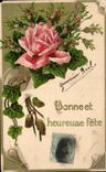 CPA Fantaisie Fleurs Bonne et heureuse Fete