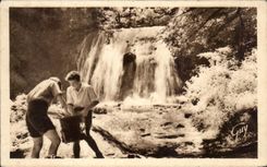 CPA La Bourboule Cascade De La Verniere Enfants
