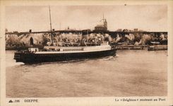 CPA Dieppe Brighton que vuelve al barco portuario