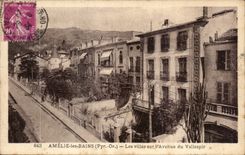 CPA Amelie les Bains Les villes sur l Avenue du Vallespir