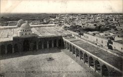 CPA kairouan La cour de la Grande Mosquee et vue vers la Ville Tunisie 