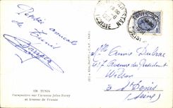 CPA Tunisia Tunis View On Which occurred Jules Ferry and Avenue of France