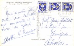 CPA Cote D Azur Juan les Pins Les plages et le provencal