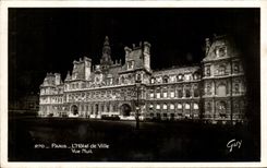 CPA Paris Town hall Seen Night